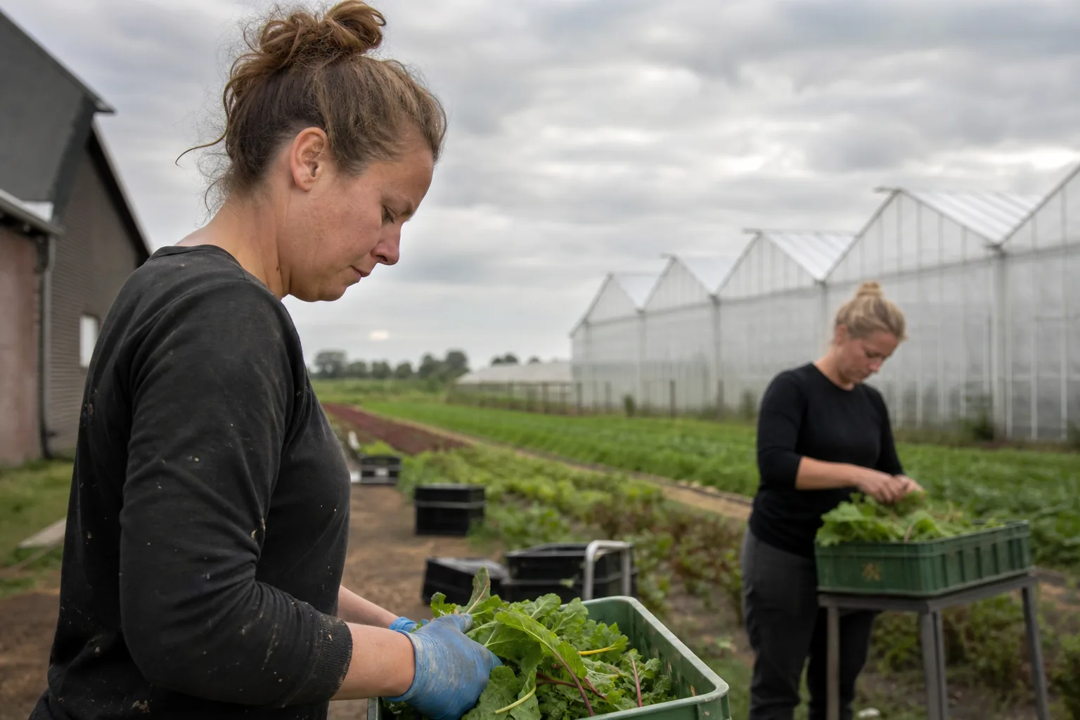 Werk op een Nederlands agrarisch bedrijf. Beeld bij het artikel: Welke fouten sluipen er in de piekweek het vaakst in je urenadministratie?